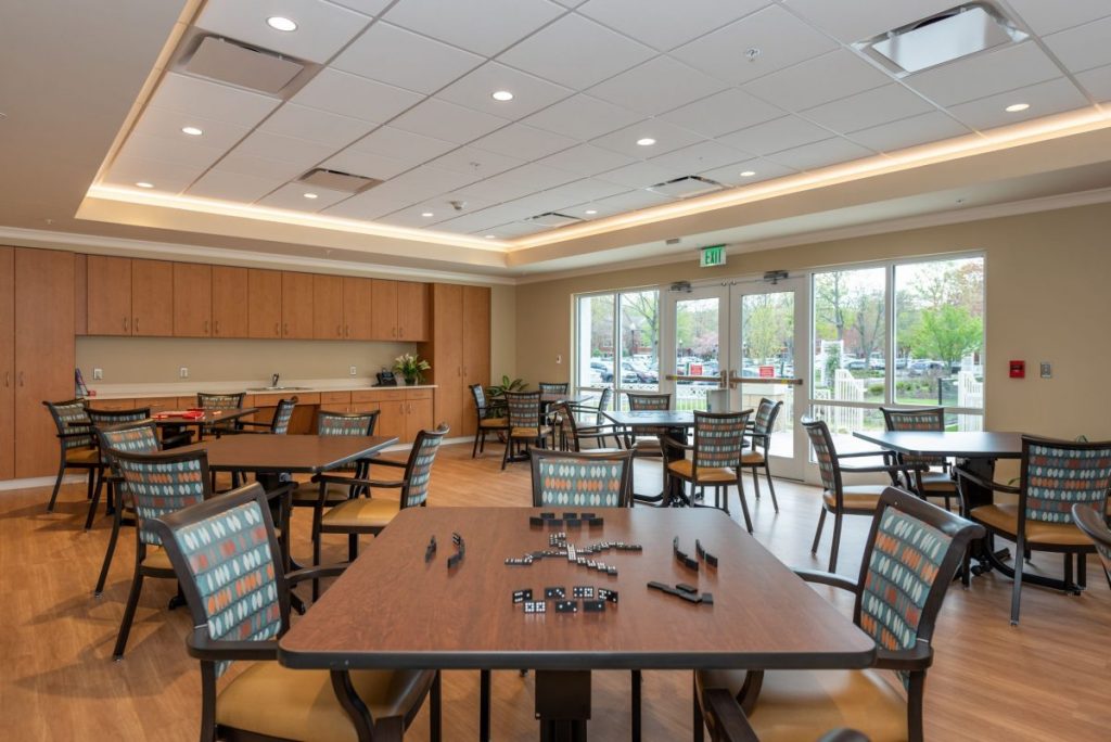 Ginger Cove Independent Living Dining area with dominos