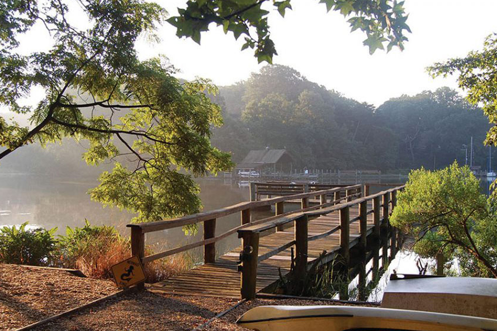 Ginger Cove Pier on foggy morning