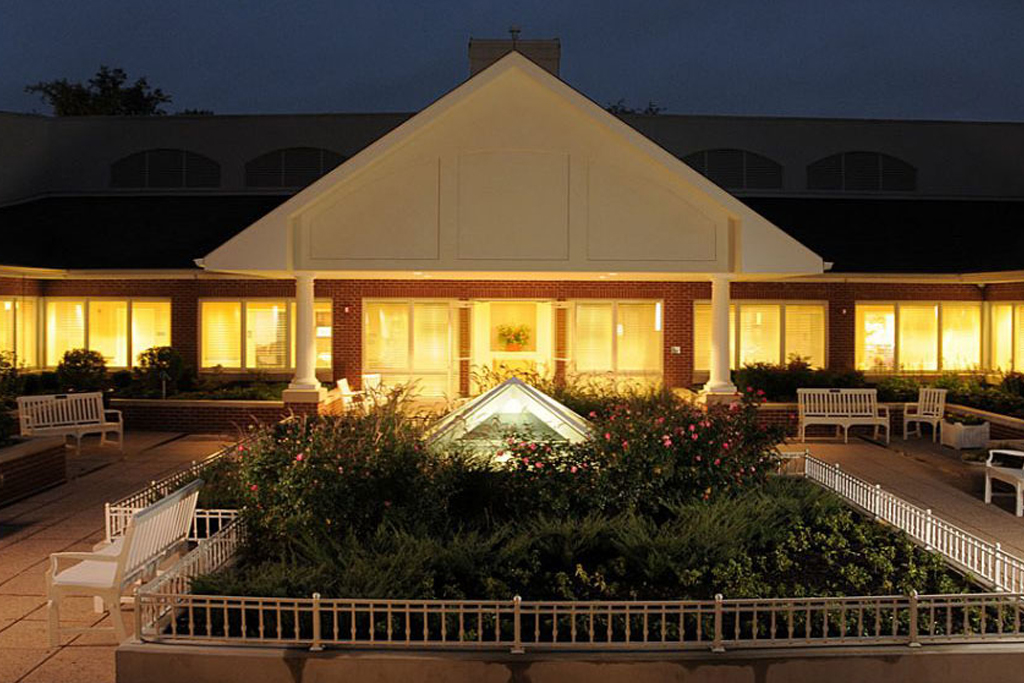 Ginger Cove rooftop garden bed at night