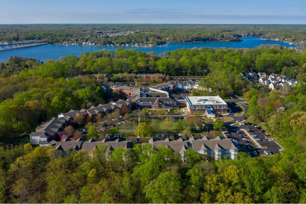 Ginger Cove aerial shot of campus