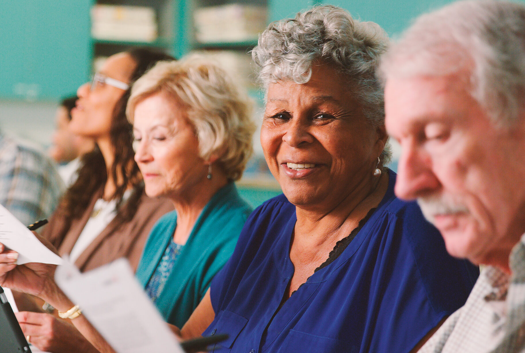 Group of Retired Seniors Attending Event